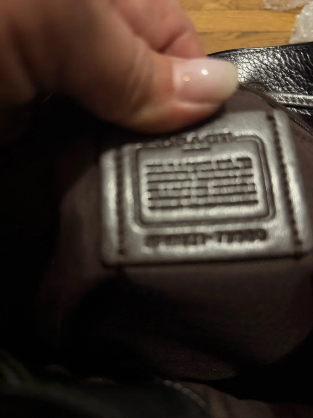 Coach Evie Backpack in metallic graphite polished pebble leather. - Picture 5 of 7